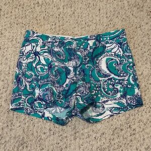 Lilly Pulitzer Callahan Shorts - Green & Navy Blue - Size 10